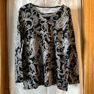 Croft & Barrow Women’s Stretch Comfy Tunic Tee Multi Color Pasley Sz 1X Preowned